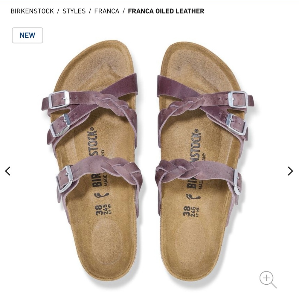 Birkenstock Franca, lavender, size US 9-9.5 / EU 40, worn once